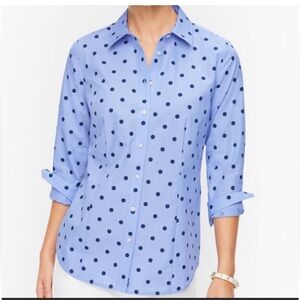 Talbots Polka Dot Button Down Shirt